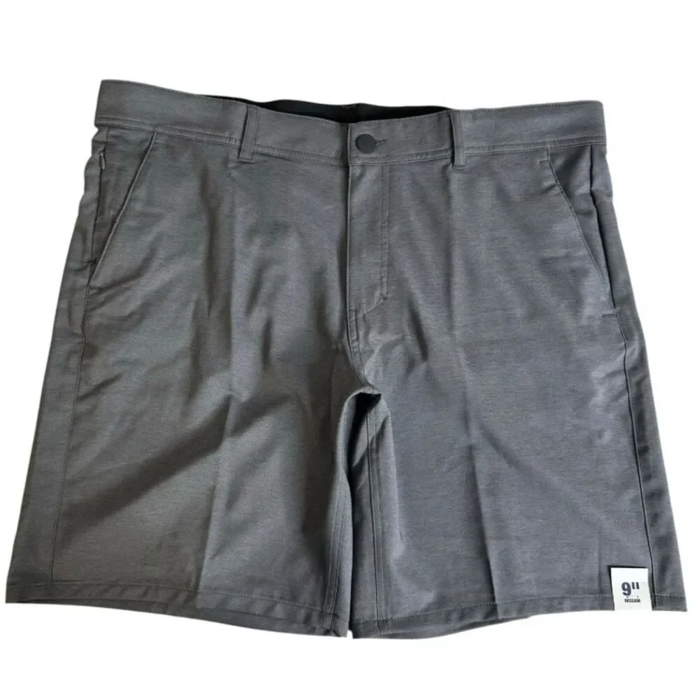 NEW NWT Mens Sz 46 Dark Gray Moisture Wicking Athletic Commuter Shorts GEORGE